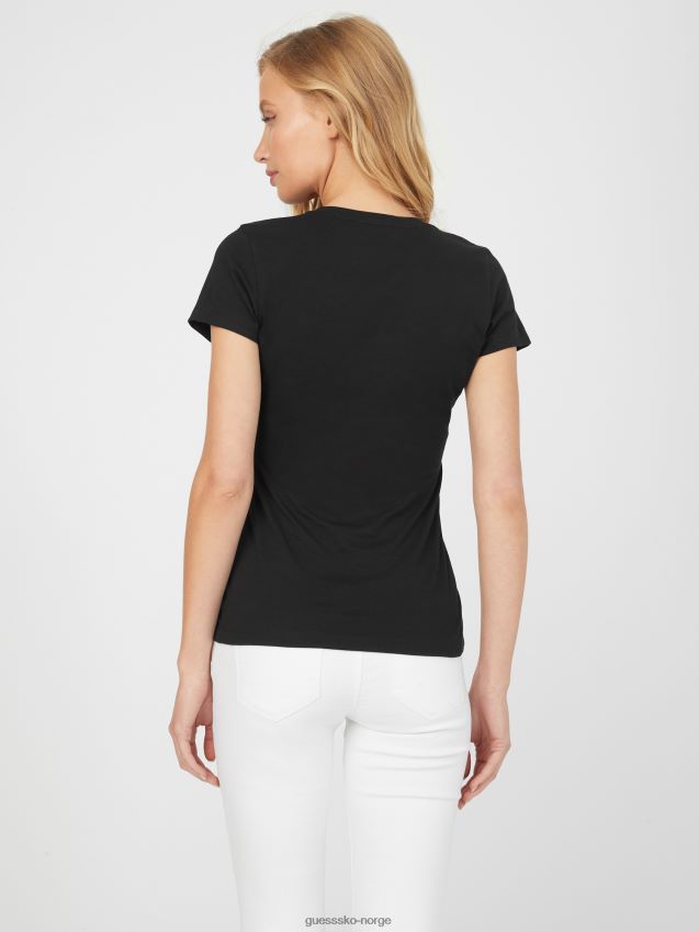 Guess anis logo t-skjorte kulsort kulsvart kvinner F0LJ807356