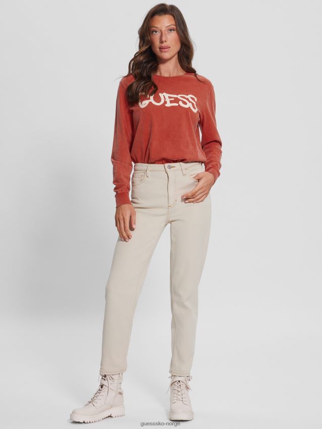 Guess ballong jente t-skjorte brennende rød brennende rødt kvinner F0LJ809889