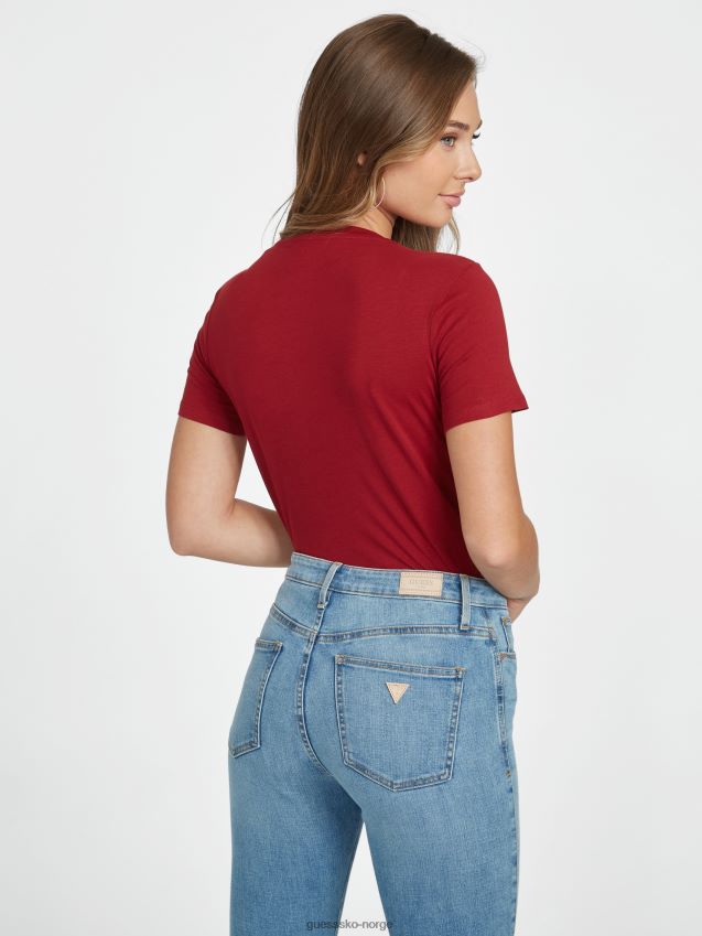 Guess bete juice rød zillah rhinestone logo tee rødbetejuice kvinner F0LJ807191