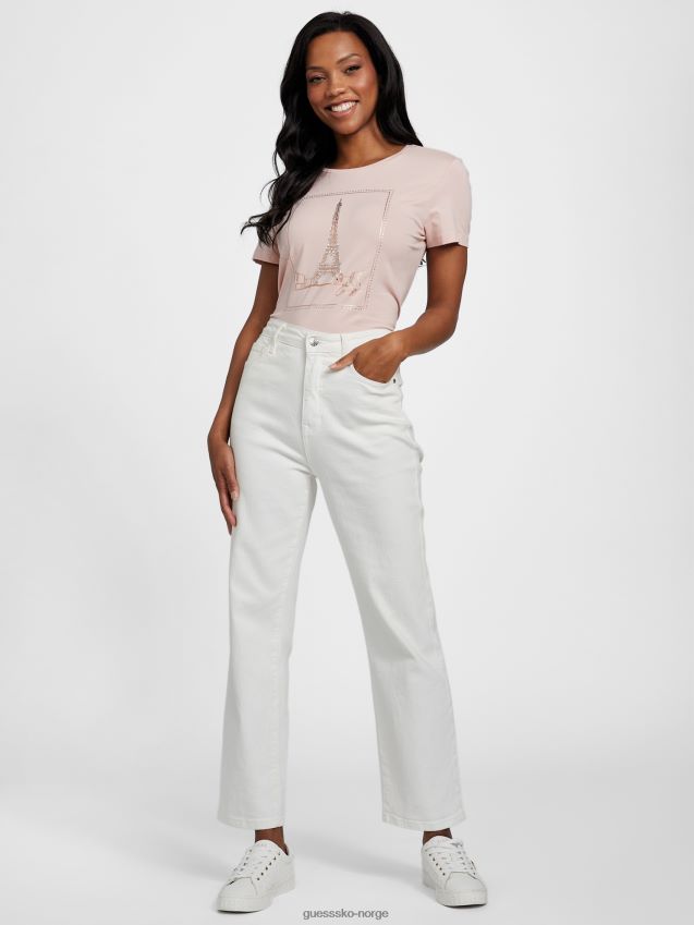 Guess bettie tower tee rosa blonder rosa blonder kvinner F0LJ807326