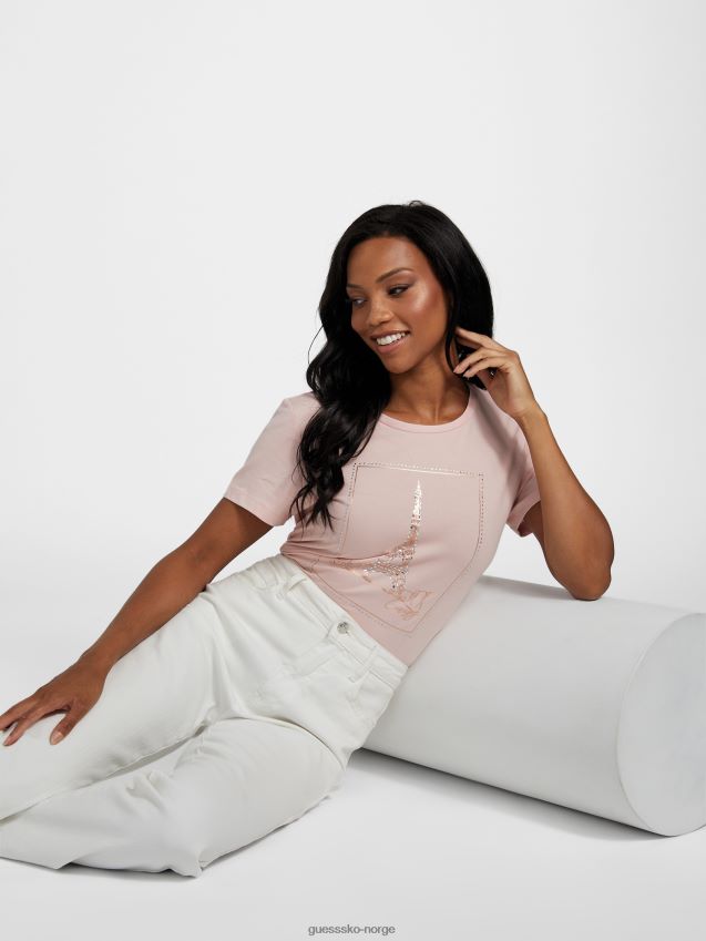 Guess bettie tower tee rosa blonder rosa blonder kvinner F0LJ807326