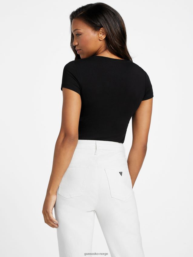 Guess butters logografikk t-skjorte kulsort kulsvart kvinner F0LJ807292