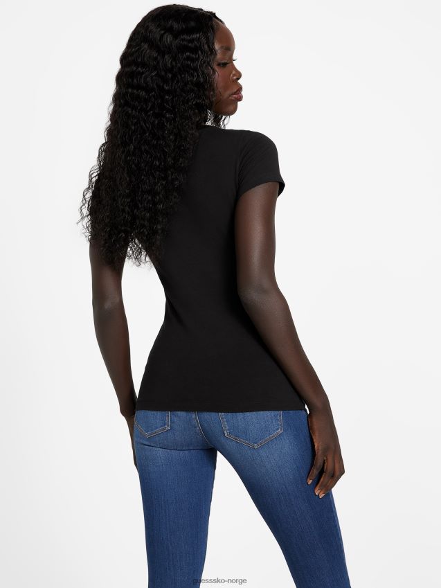 Guess camille rhinestone t-skjorte kulsort kulsvart kvinner F0LJ807394