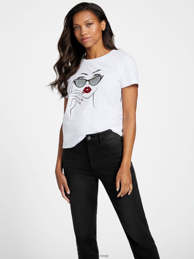 Guess catia modell grafisk t-skjorte ren hvit Ren hvit kvinner F0LJ807151