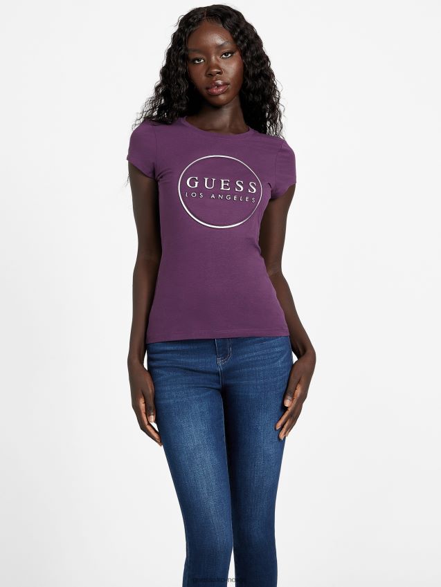 Guess drue vin gigi logo t-skjorte drue vin kvinner F0LJ807234