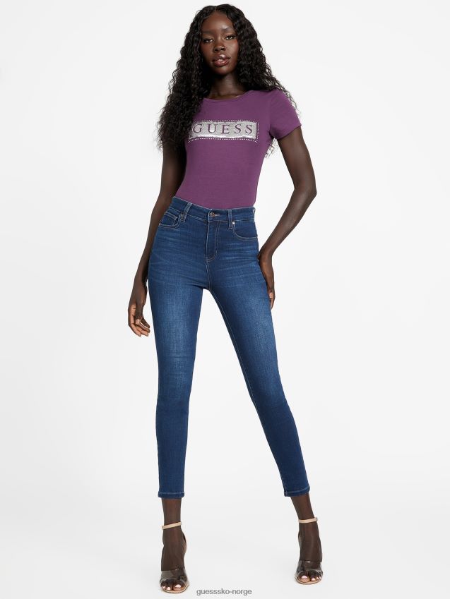 Guess drue vin stål paljett og rhinestone tee drue vin kvinner F0LJ807323