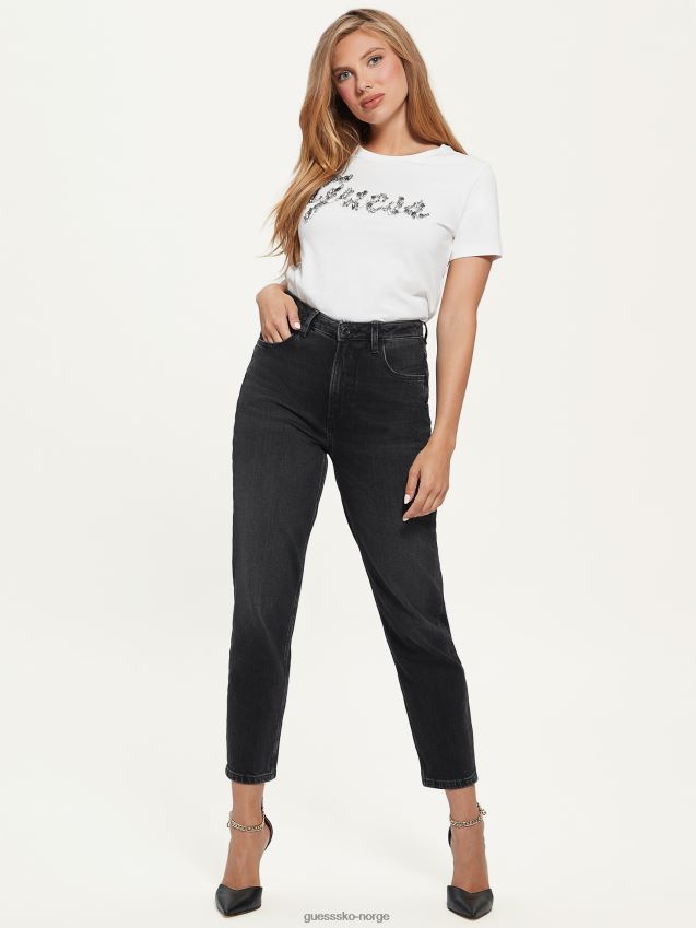 Guess eco bonita logo t-skjorte kremhvit kremhvit kvinner F0LJ809871