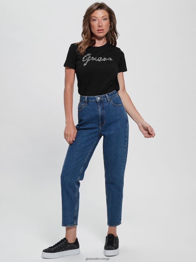 Guess eco bonita logo t-skjorte kulsort kulsvart kvinner F0LJ809847