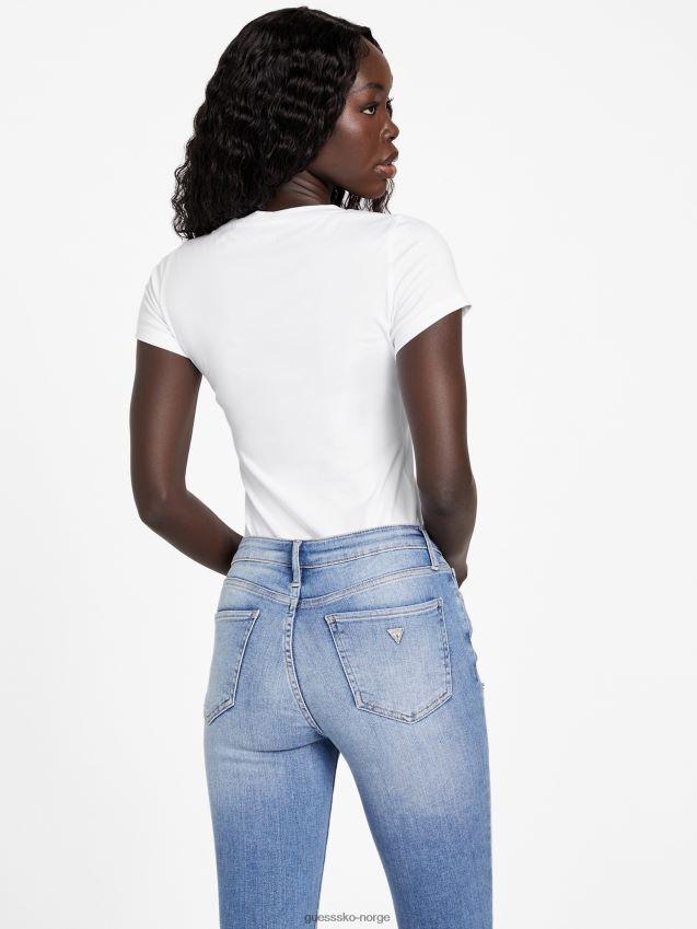 Guess eco cece love v-hals t-skjorte ren hvit Ren hvit kvinner F0LJ807235