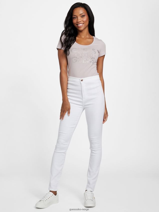 Guess eco kambrie rhinestone logo tee day dust dag støv kvinner F0LJ807124