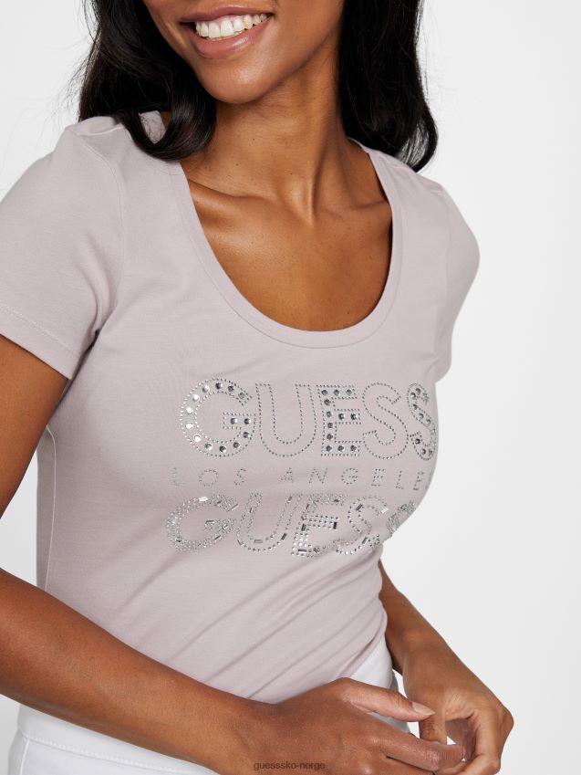 Guess eco kambrie rhinestone logo tee day dust dag støv kvinner F0LJ807124