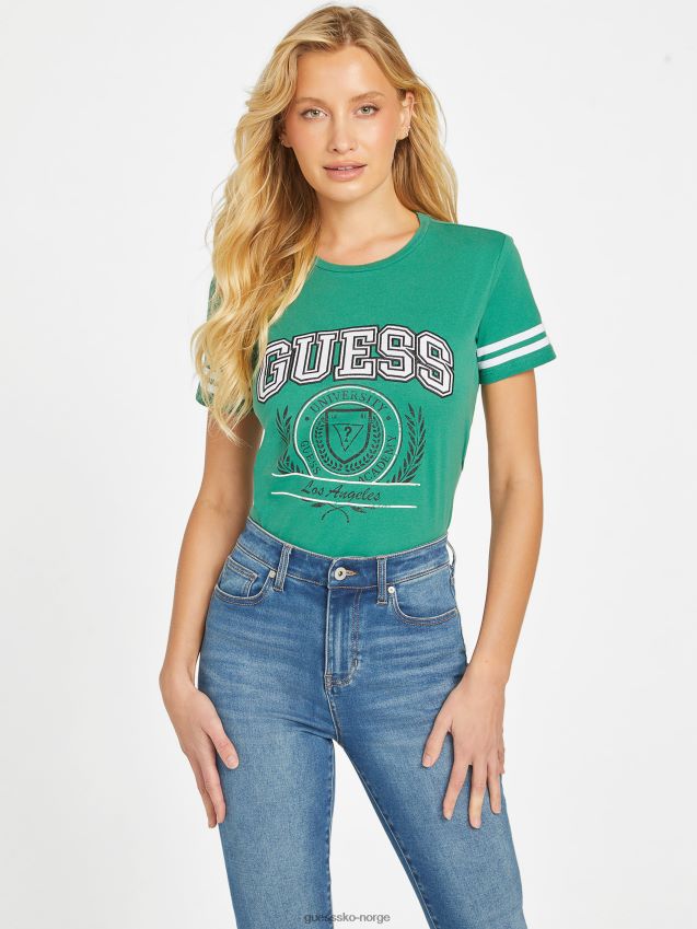 Guess endeløs grønn eco virgie crest logo-t-skjorte uendelig grønt kvinner F0LJ807120