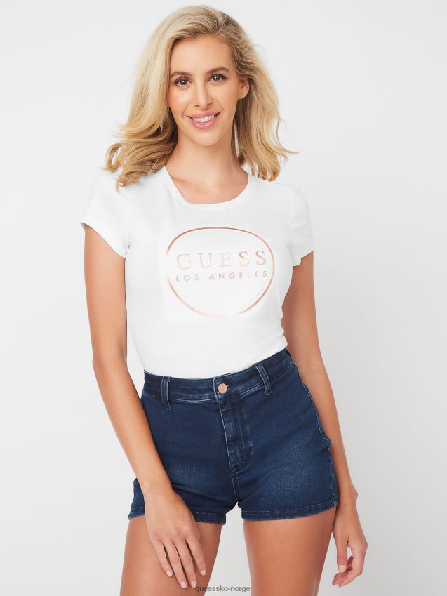Guess gigi logo t-skjorte i ren hvit Ren hvit kvinner F0LJ807176