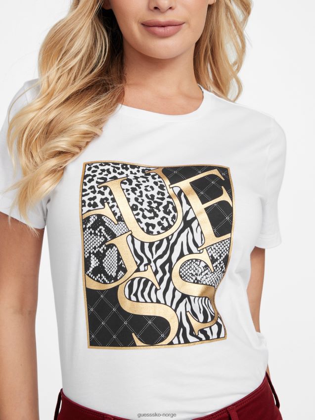 Guess iggy logo t-skjorte i ren hvit Ren hvit kvinner F0LJ807244