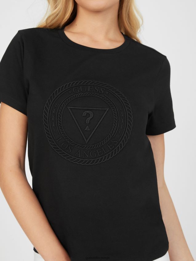 Guess jet black bria logo t-skjorte kulsvart kvinner F0LJ807335