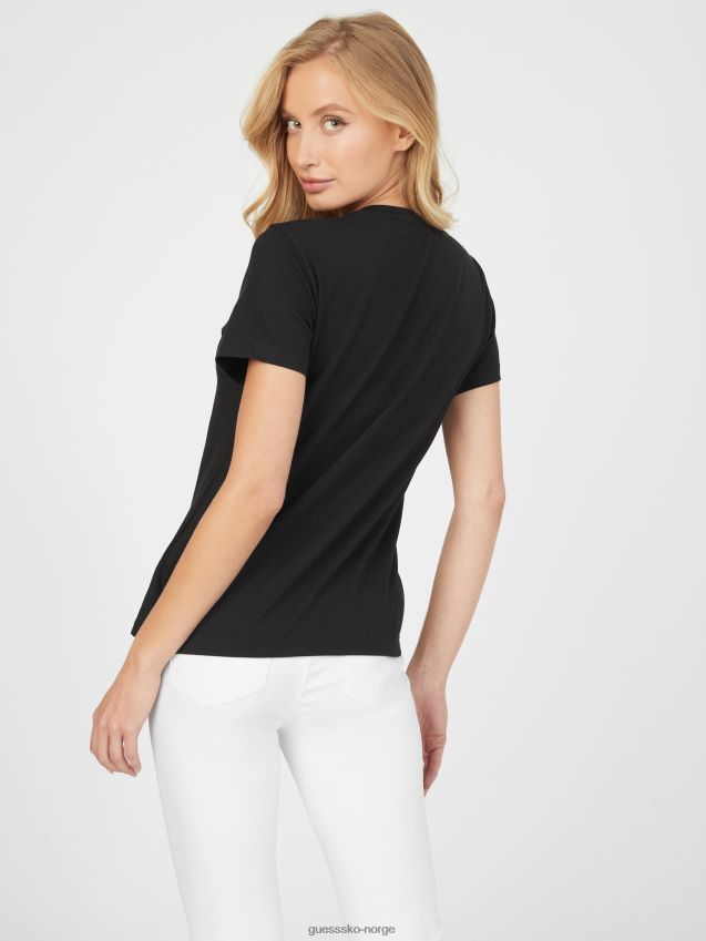 Guess jet black bria logo t-skjorte kulsvart kvinner F0LJ807335