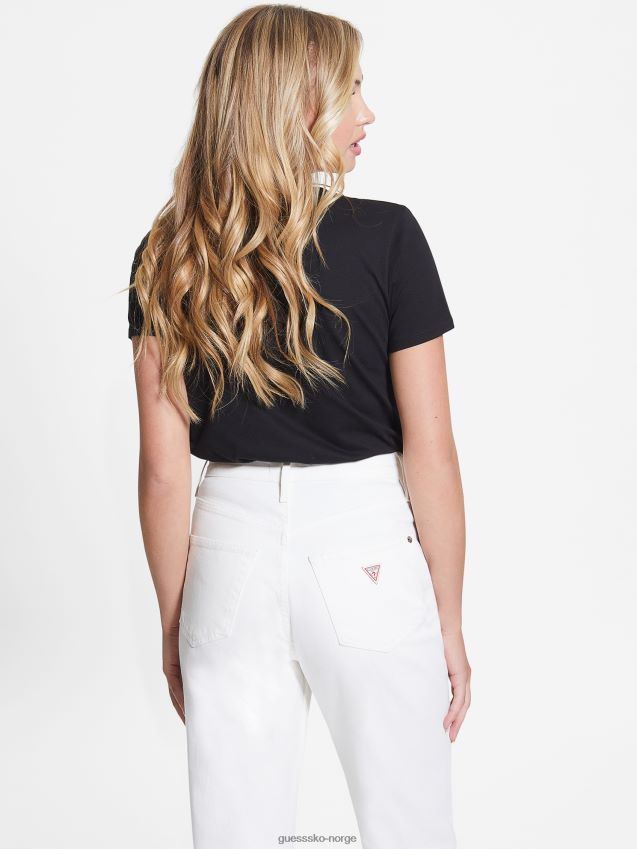Guess jet black jewel lips t-skjorte kulsvart kvinner F0LJ809706