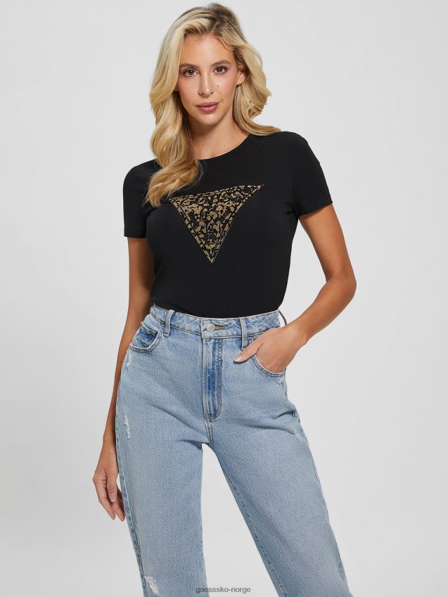 Guess jet black lidia logo t-skjorte kulsvart kvinner F0LJ809874