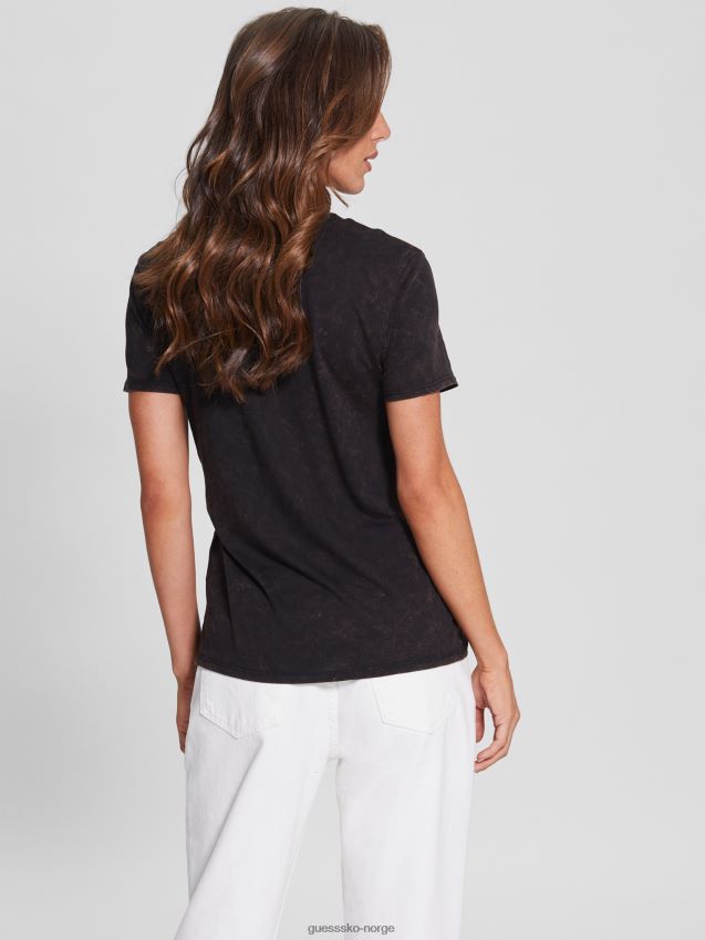 Guess jet black multi dobbel tiger t-skjorte jet black multi kvinner F0LJ809611