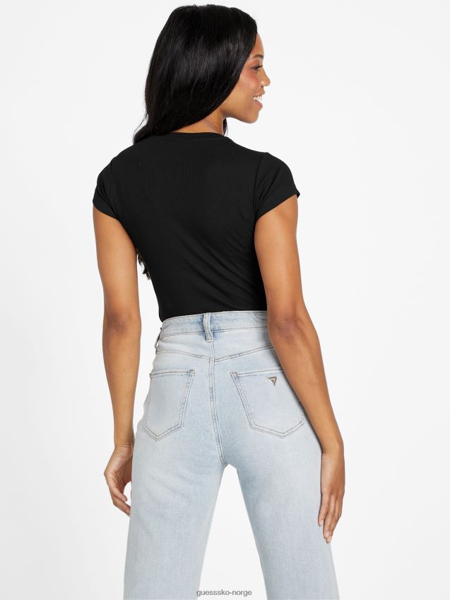 Guess jet black presley logo t-skjorte kulsvart kvinner F0LJ807327