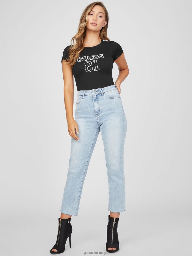 Guess jet black rhodes t-skjorte kulsvart kvinner F0LJ807263