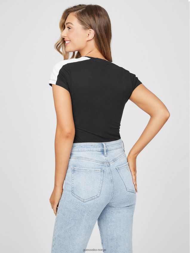 Guess jet black rhodes t-skjorte kulsvart kvinner F0LJ807263