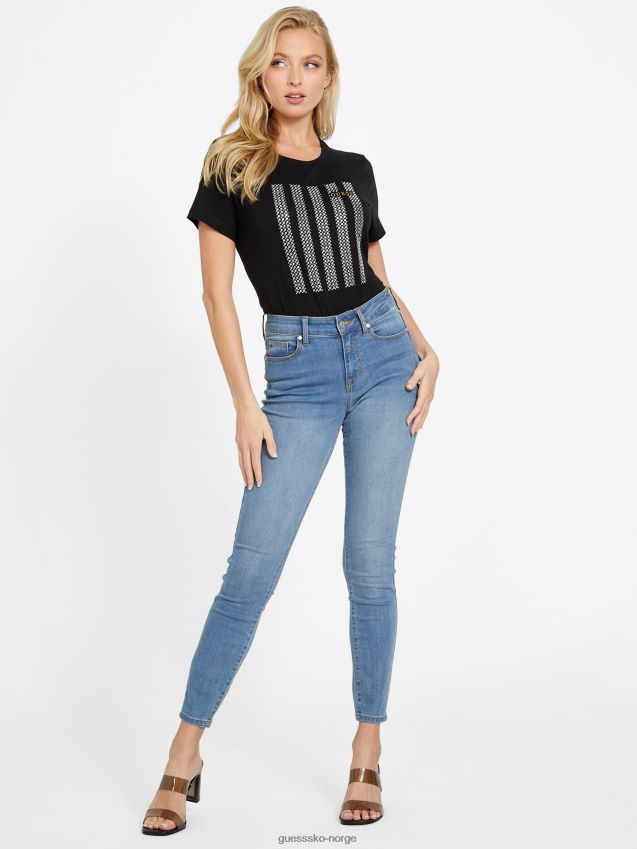 Guess øko felix bling t-skjorte kulsort kulsvart kvinner F0LJ807398