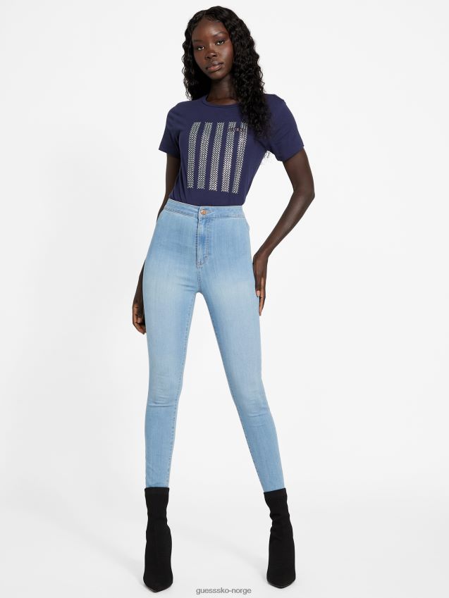 Guess øko felix bling t-skjorte nattlig marine nattlig marine kvinner F0LJ807392