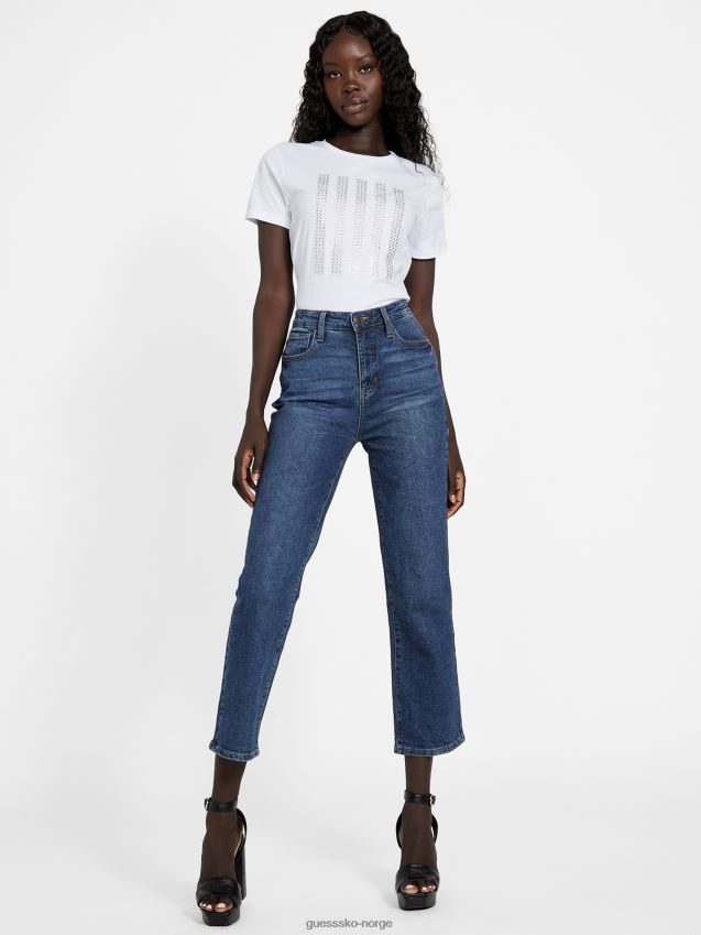 Guess øko felix bling t-skjorte ren hvit Ren hvit kvinner F0LJ807391