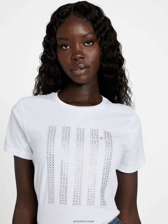 Guess øko felix bling t-skjorte ren hvit Ren hvit kvinner F0LJ807391