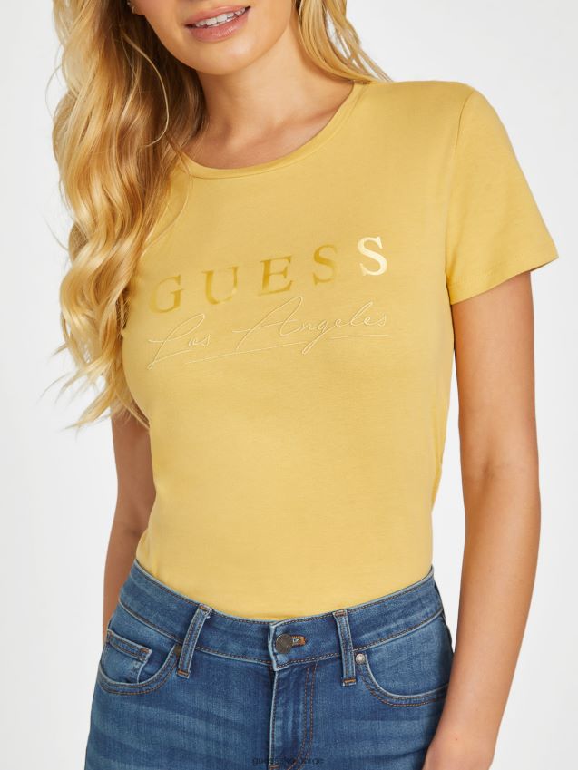 Guess øko sallie logo t-skjorte støvete soloppgang støvete soloppgang kvinner F0LJ807386