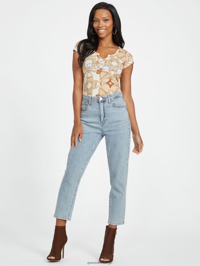 Guess kul vinter kjedetrykk Holly crush tee kult vinterkjedetrykk kvinner F0LJ807155