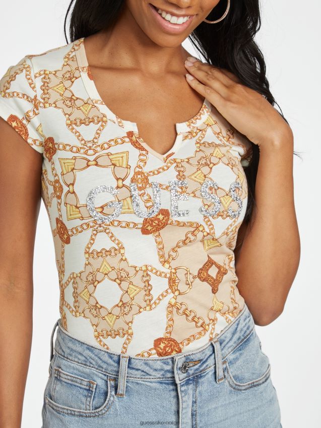 Guess kul vinter kjedetrykk Holly crush tee kult vinterkjedetrykk kvinner F0LJ807155