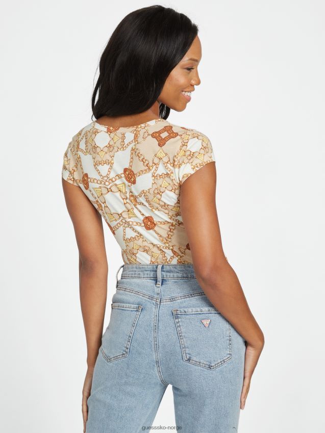 Guess kul vinter kjedetrykk Holly crush tee kult vinterkjedetrykk kvinner F0LJ807155