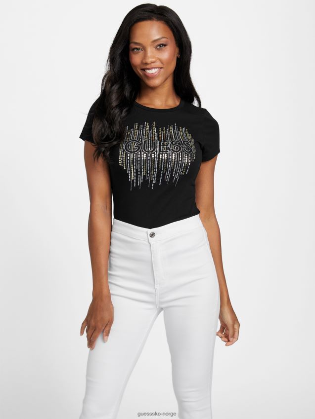 Guess kulsort frances t-skjorte kulsvart kvinner F0LJ807246