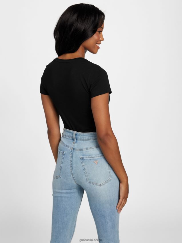 Guess kulsort øko lydia t-skjorte kulsvart kvinner F0LJ807299