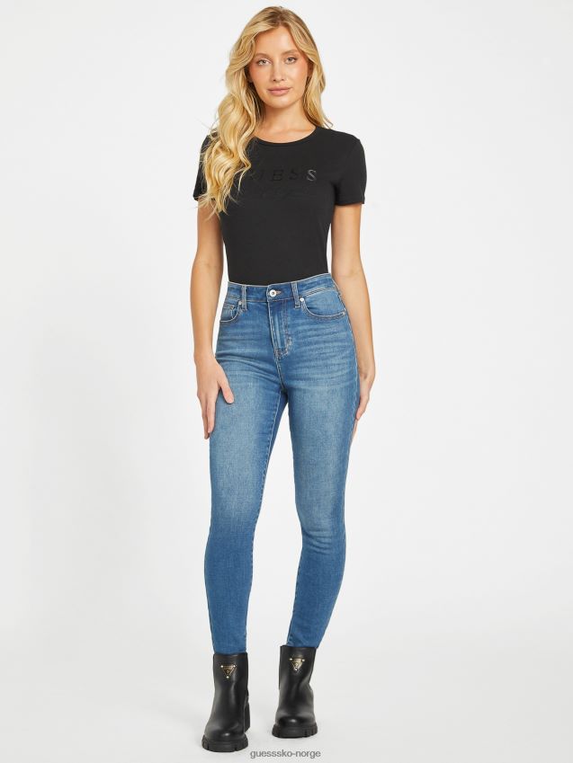 Guess kulsort øko sallie-logo-t-skjorte kulsvart kvinner F0LJ807383