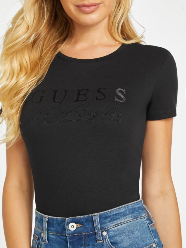 Guess kulsort øko sallie-logo-t-skjorte kulsvart kvinner F0LJ807383