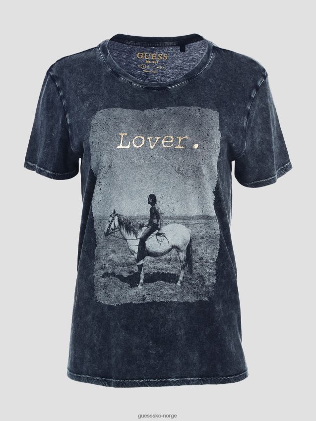 Guess lover easy tee indigo mineral multi indigo mineral multi kvinner F0LJ809792