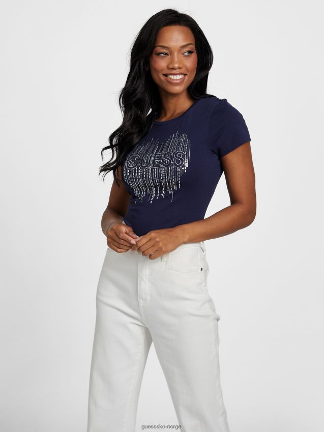 Guess nattlig marine frances t-skjorte nattlig marine kvinner F0LJ807186