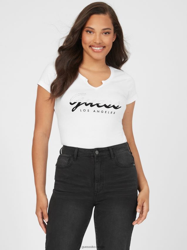 Guess ren hvit anis logo-t-skjorte Ren hvit kvinner F0LJ807312