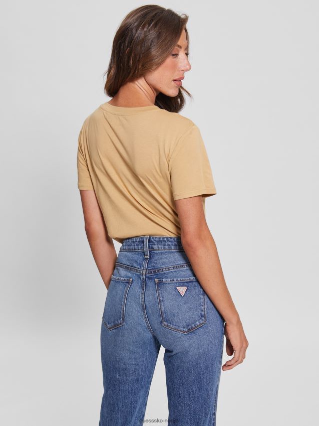 Guess sahara sand logo tiger t-skjorte saharasand kvinner F0LJ809602