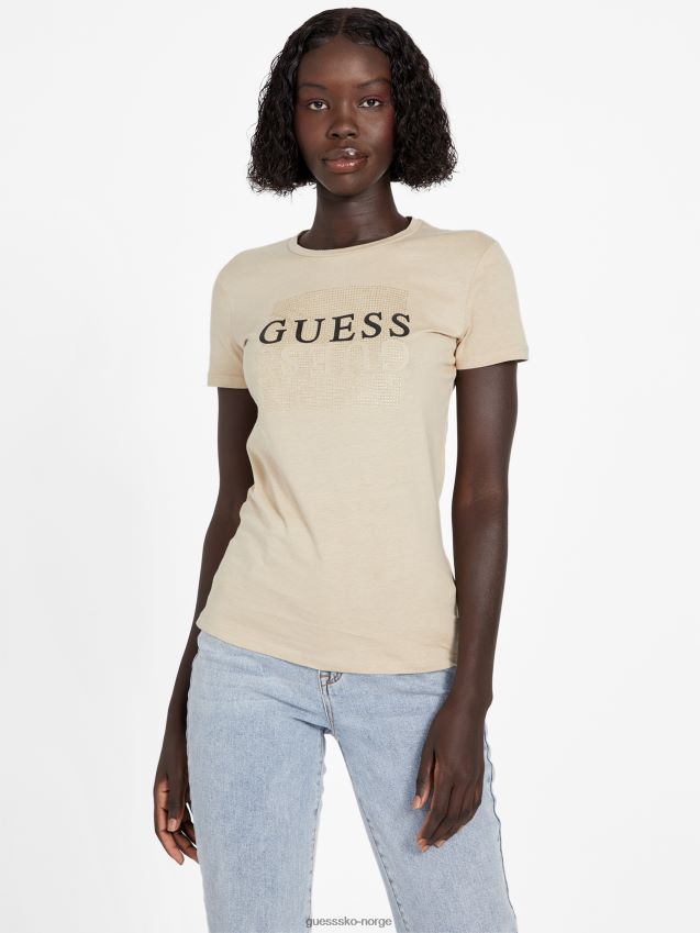 Guess sand tan eco dreda t-skjorte sandbrun kvinner F0LJ807119