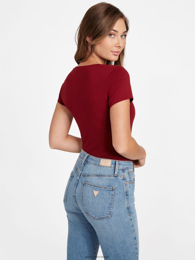 Guess stål paljett og rhinestone tee bete juice rød rødbetejuice kvinner F0LJ807250