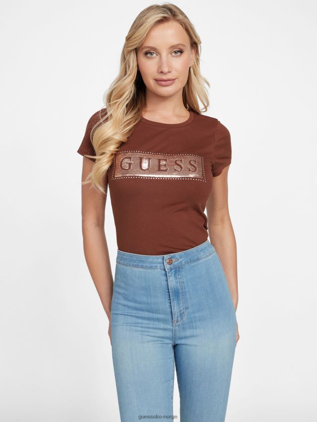 Guess stål paljett og rhinestone tee hickory herregård hickory herregård kvinner F0LJ807248