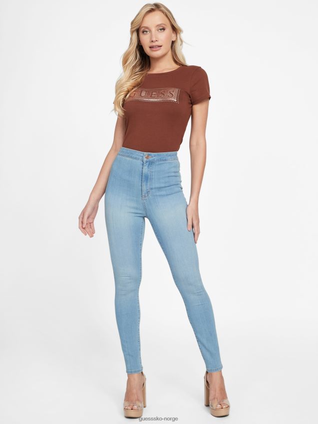 Guess stål paljett og rhinestone tee hickory herregård hickory herregård kvinner F0LJ807248