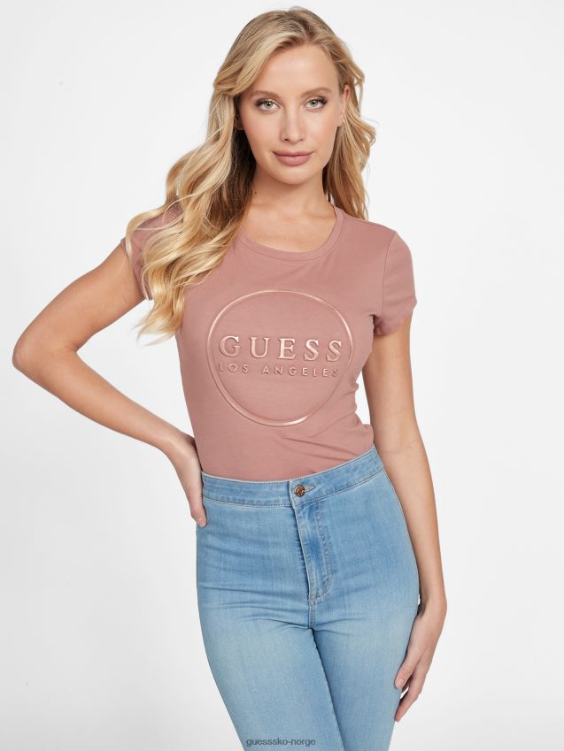 Guess stekt kastanje gigi logo t-skjorte stekt kastanje kvinner F0LJ807048