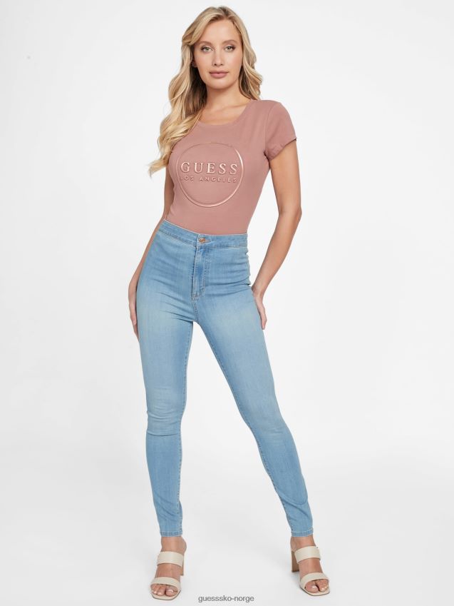 Guess stekt kastanje gigi logo t-skjorte stekt kastanje kvinner F0LJ807048