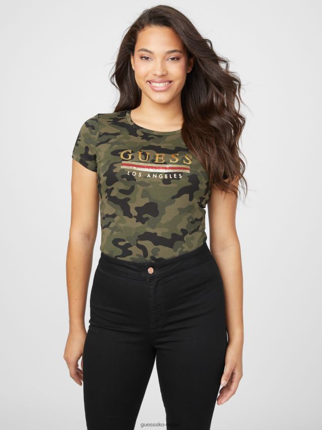 Guess sterling paljett t-skjorte brooks camo brooks camo kvinner F0LJ807247