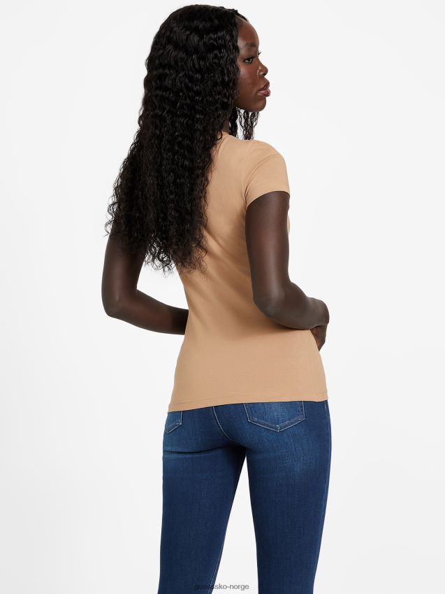 Guess våt sand capri logo t-skjorte våt sand kvinner F0LJ807300